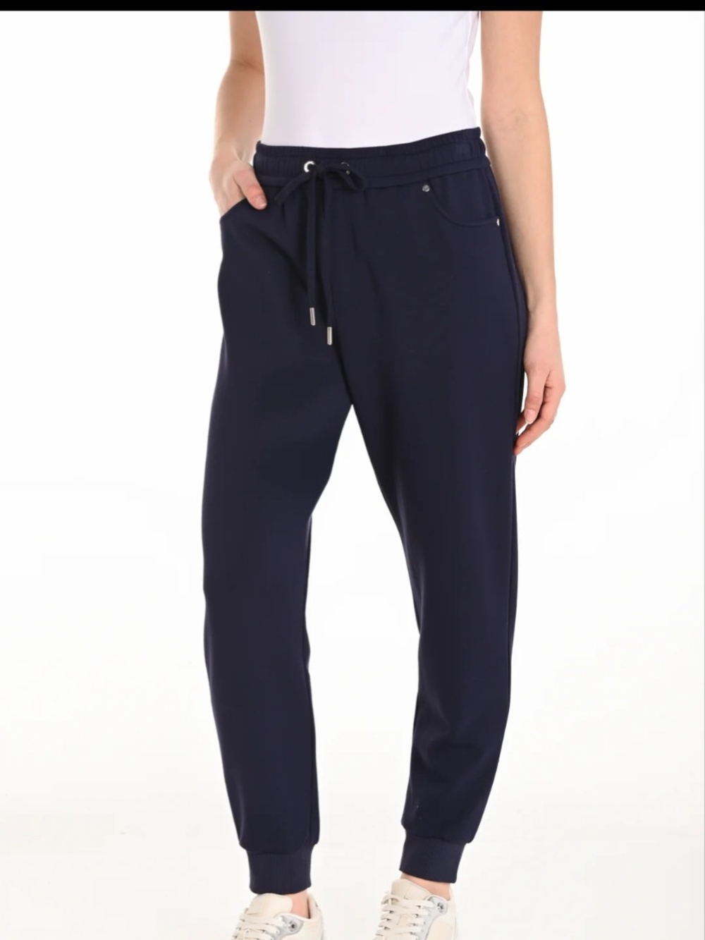Frank Lyman Design Navy Drawstring Joggers